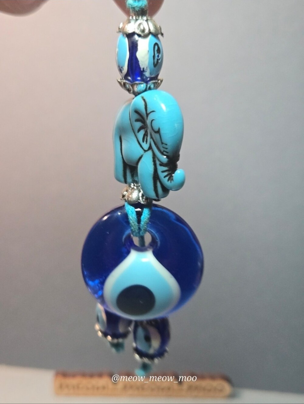1 It Blue Elephant Keychain with Trunks Up - Picture 8 of 8